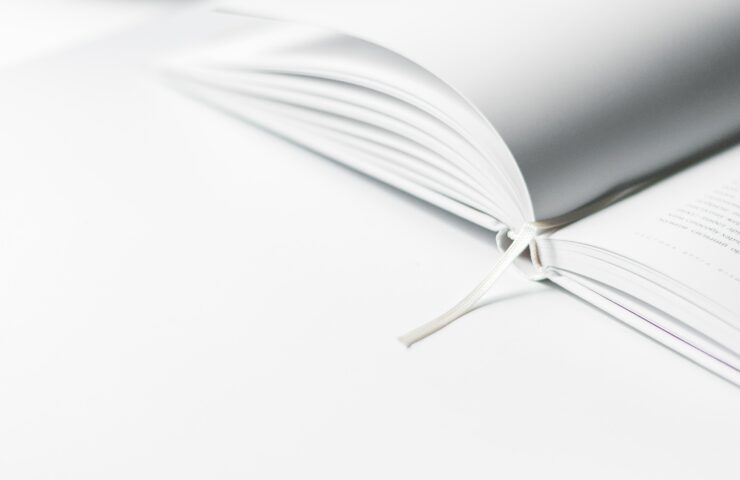 Open book with a bookmark string